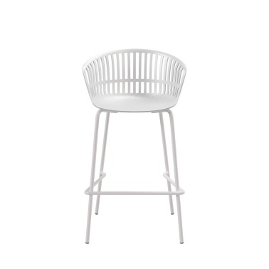 Taburete en polipropileno blanco AXEL