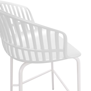 Taburete en polipropileno blanco AXEL