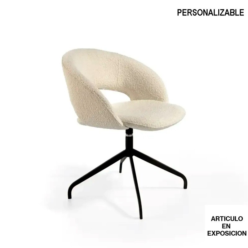 Silla giratoria con tapizado de borreguito OZZY C