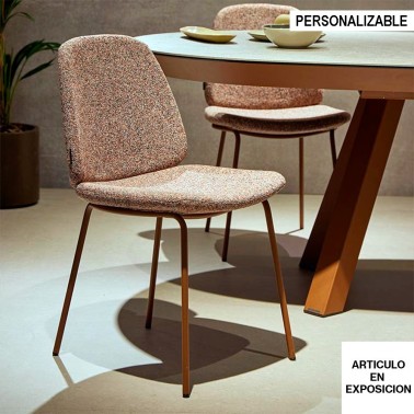 Silla tapizada moderna con patas metalicas Lisse de Mobliberica
