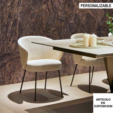 Silla tapizada moderna con patas metalicas Gavi de Mobliberica