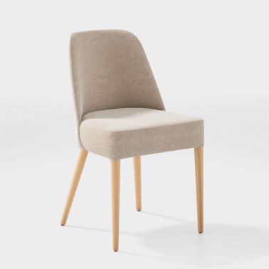 Silla comedor tapizada patas madera SCOTT de Rodri Diseño