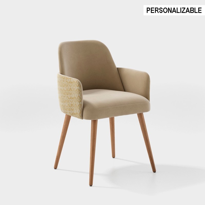 Silla tapizada con apoya brazos Rodenak