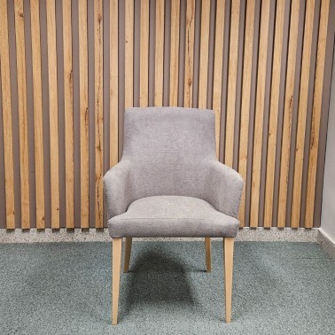 SILLA COMEDOR GRIS CON REPOSABRAZOS BALI