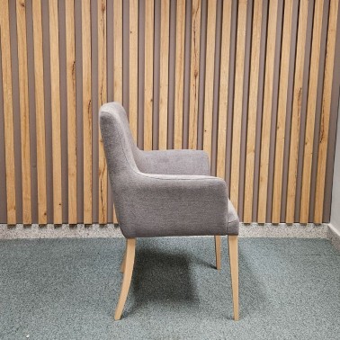 SILLA COMEDOR GRIS CON REPOSABRAZOS BALI