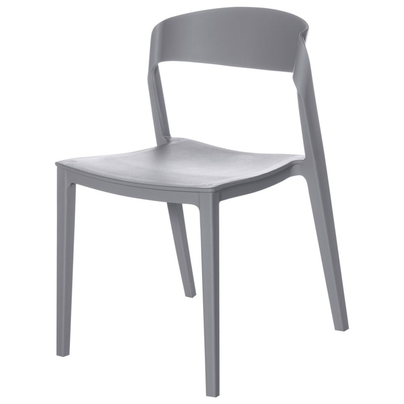 Silla gris apilable en polipropileno