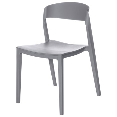 Silla gris apilable en polipropileno