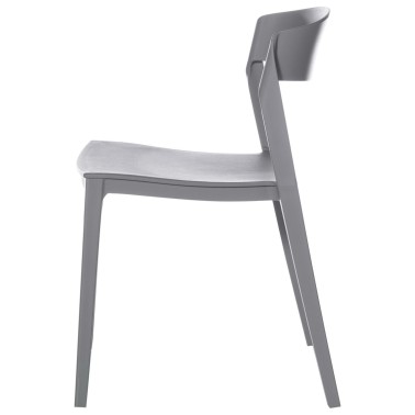 Silla gris apilable en polipropileno ADELYN