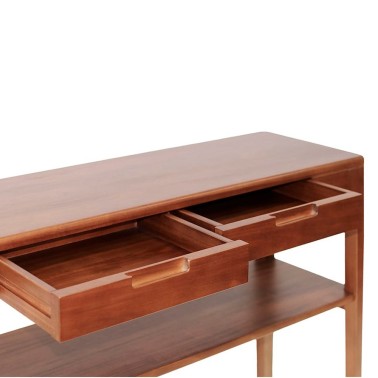 Consola recibidor nordica con 2 cajones y estante 120x35 Oporto