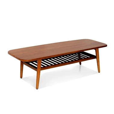 Mesa de centro nordica con estante 150x53