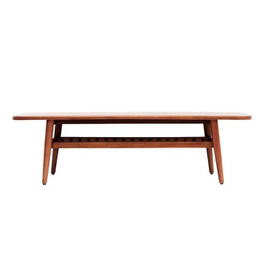 Mesa de centro nordica con estante 150x53 Oporto