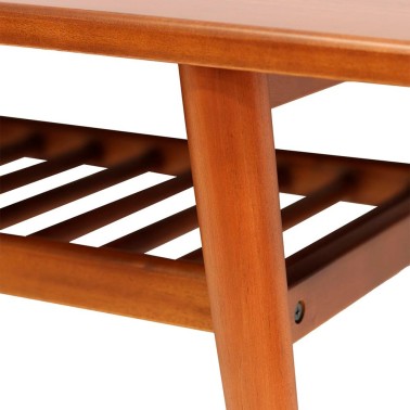 Mesa de centro nordica con estante 150x53 Oporto