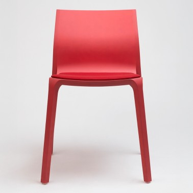 SILLA APILABLE DE MADERA CON GALLETA TAPIZADA SILU