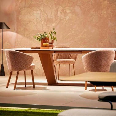 Mesa de comedor de lujo extensible en porcelanico Plec