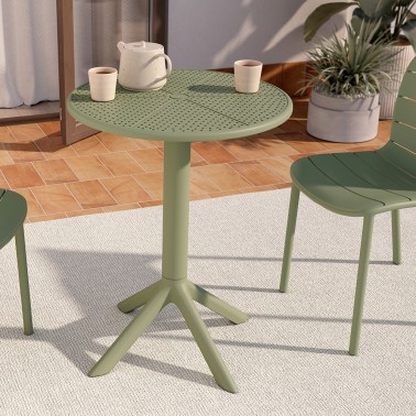 Mesa de jardin redonda polipropileno Tika