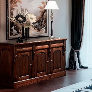 Aparador clasico de estilo victoriano en madera de caoba