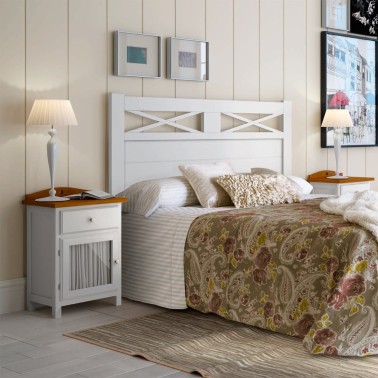 Cabecero blanco cama 150 en madera de pino Verona