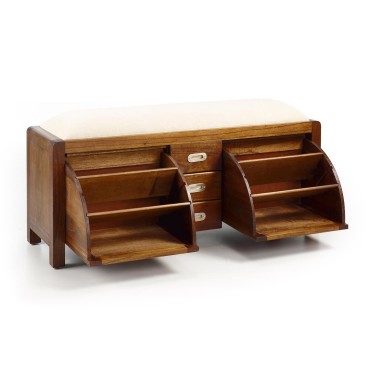 Banco zapatero con 2 puertas y 3 cajones Flash