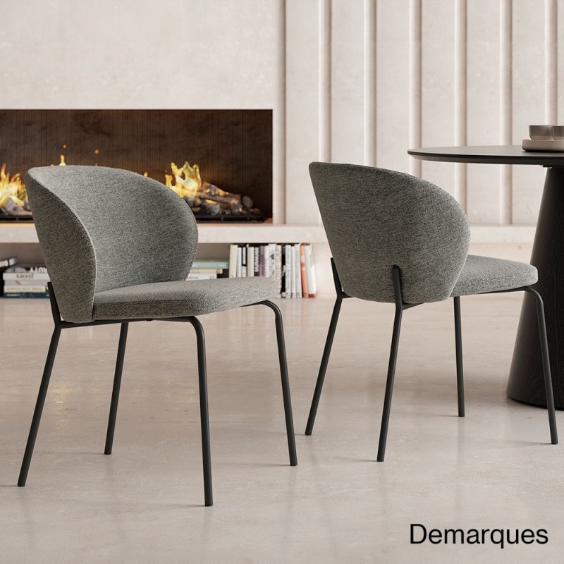 Pack 4 sillas tapizadas estructura metalica Bremen