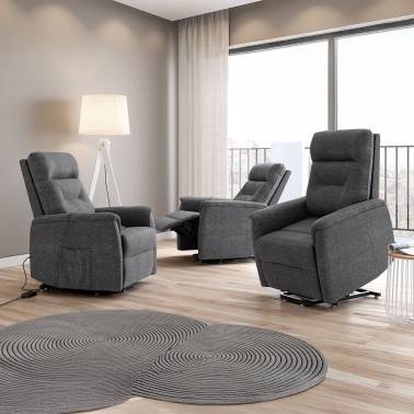 Sillon relax tapizado power-lift con 1 motor DIANA