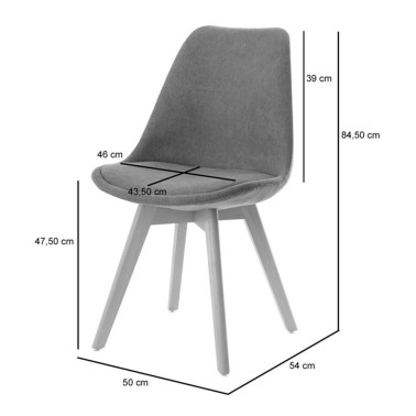 SILLA TAPIZADA DE ESTILO NORDICO MILENA