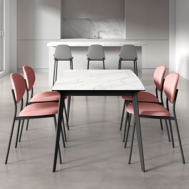 Mesa cocina INFINITY de Cancio encimera porcelanico y patas metalicas