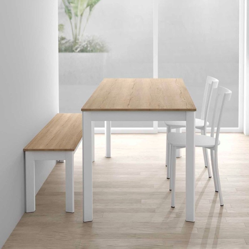 Mesa cocina MULTIPLUS Cancio encimera laminado CPL y patas metalicas hexagonales