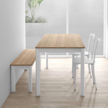 Mesa cocina MULTIPLUS Cancio encimera laminado CPL y patas metalicas hexagonales