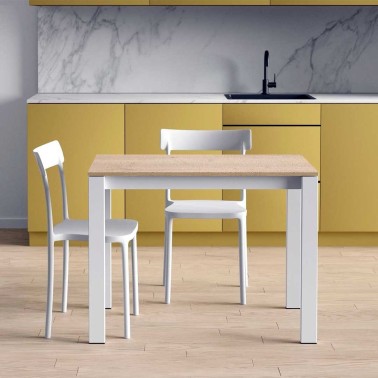 Mesa pequeña cocina encimera laminado CPL y patas metalicas PUZZLE