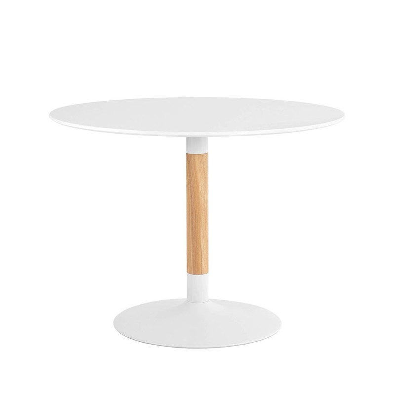Mesa redonda madera lacada blanco MIRA