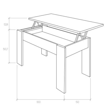 Mesa de centro elevable Milan