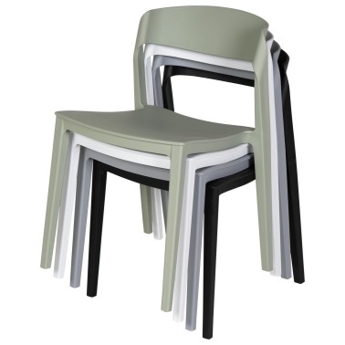 Silla de cocina apilable en polipropileno ADELYN