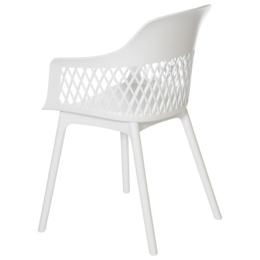 Silla en polipropileno blanco con reposabrazos Jayden