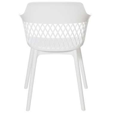 Silla en polipropileno blanco con reposabrazos Jayden