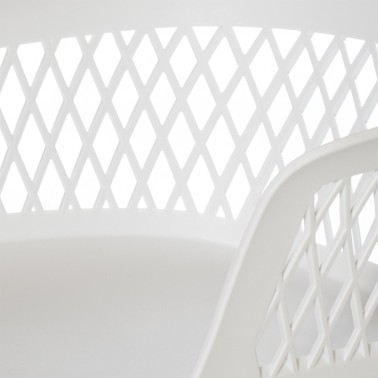 Silla en polipropileno blanco con reposabrazos Jayden