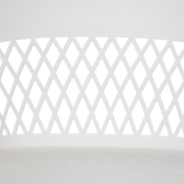 Silla en polipropileno blanco con reposabrazos Jayden