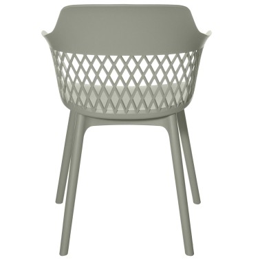 Silla verde en polipropileno con reposabrazos Jayden