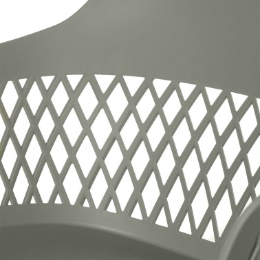 Silla verde en polipropileno con reposabrazos Jayden