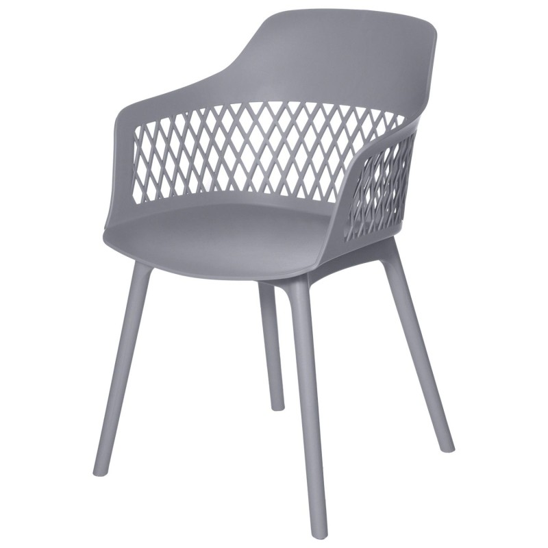 Silla gris en polipropileno con reposabrazos HAYDEN