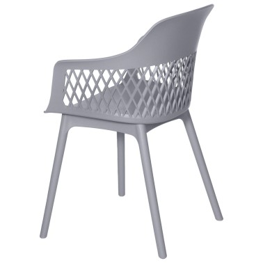 Silla gris en polipropileno con reposabrazos Jayden