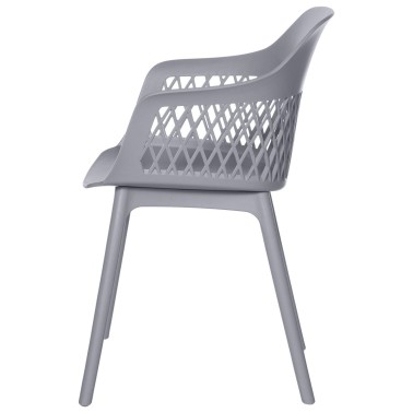 Silla gris en polipropileno con reposabrazos Jayden