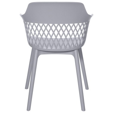 Silla gris en polipropileno con reposabrazos Jayden