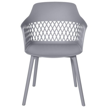 Silla gris en polipropileno con reposabrazos Jayden