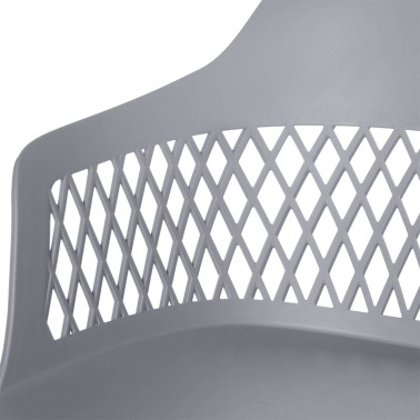 Silla gris en polipropileno con reposabrazos Jayden