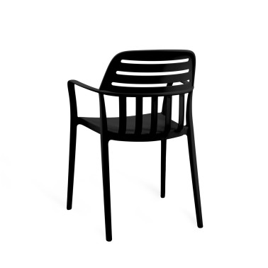 Silla apilable en polipropileno negro Desiree