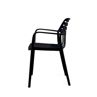 Silla apilable en polipropileno negro Desiree