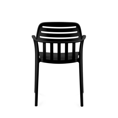 Silla apilable en polipropileno negro Desiree