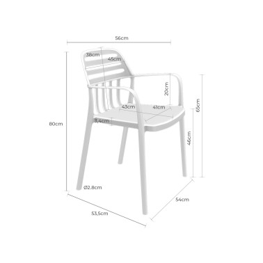 Silla apilable en polipropileno blanco Desiree