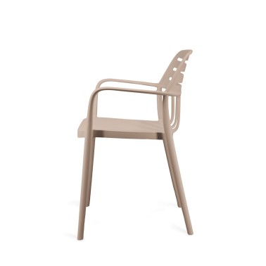 Silla apilable en polipropileno beige Desiree