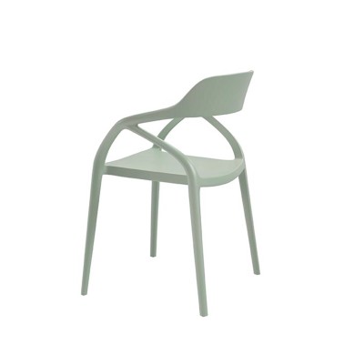 Silla apilable en polipropileno verde Renata